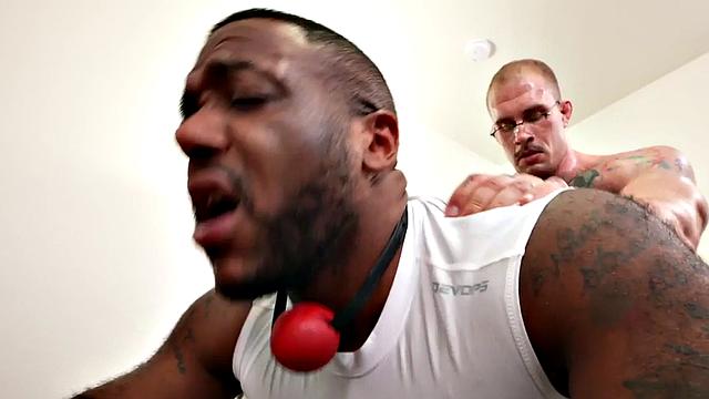 Muscled hunk assfucking athletic jock after spanking