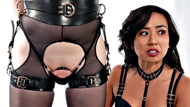 Subject Strapon Fucked by Asia Domina in Foot Fetish