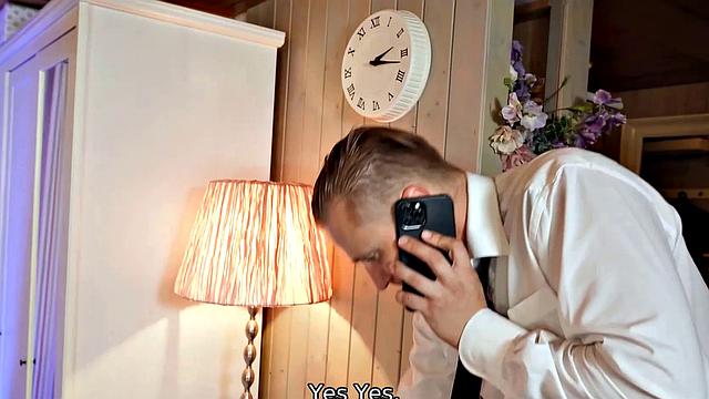 VIP4K. Hot lady with natural tits creampied by her husband