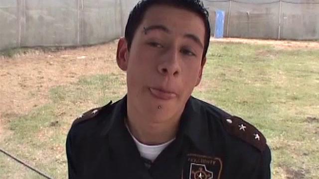 After enjoying a few rounds of paint ball, Gustavo heads home to enjoy some self-pleasuring on his bed. The Latino strips out of his clothes and grabs his big uncut cock.