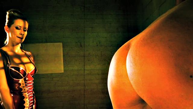 Bondage dyke pussylicking femdom in duo while in stockings