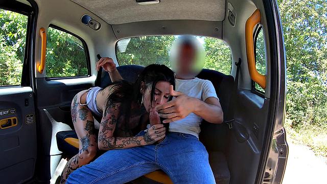 Tattooed slut gets roughed up and drilled hard with dildo and big tits bouncing