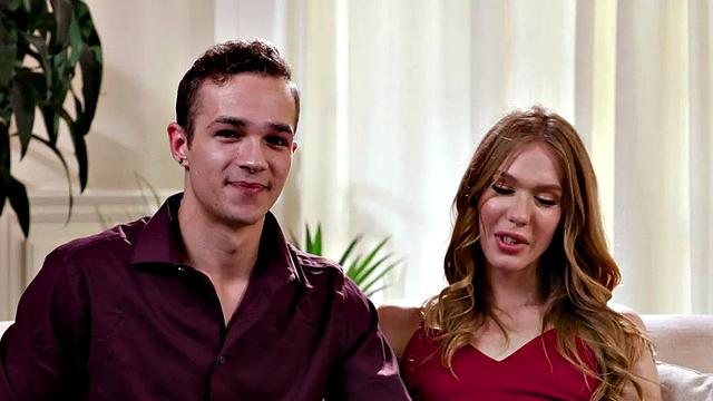 Inked Trans in stockings sucks and gets doggystyled