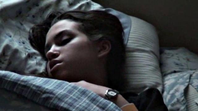 Ball sucking teen chews gum off sack