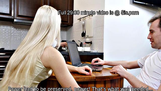 SISPORN. Boring dinner ends for blonde and her stepbro with awesome sex