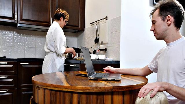 SISPORN. Boring dinner ends for blonde and her stepbro with awesome sex