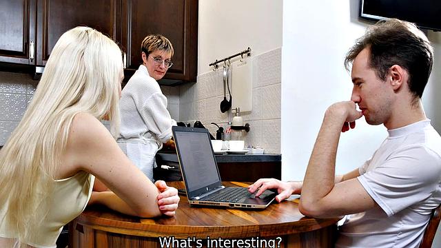 SISPORN. Boring dinner ends for blonde and her stepbro with awesome sex