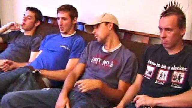 Mature men stroke together and share intense pleasure in a steamy gay group session