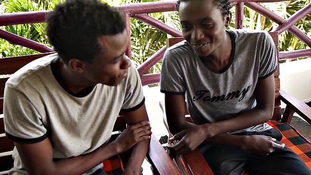 Curious African pleasuring themselves