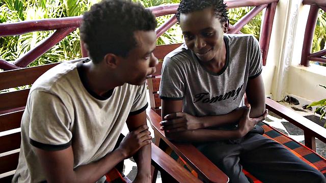 Curious African pleasuring themselves