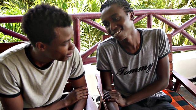 Curious African pleasuring themselves