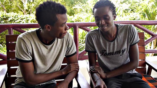 Curious African pleasuring themselves