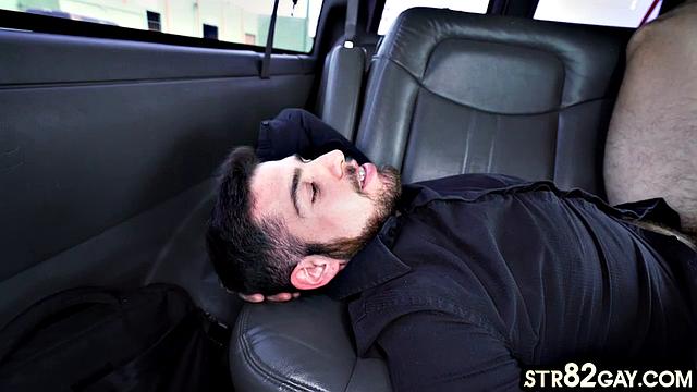 Busty horny straight guy fingered by jock