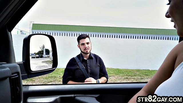 Busty horny straight guy fingered by jock