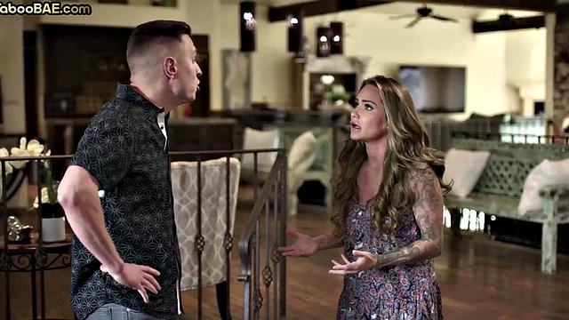 Inked Ebony smashed by lover in passionate affair