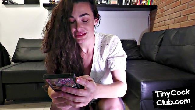 SPH slut mocking small cock and teasing them