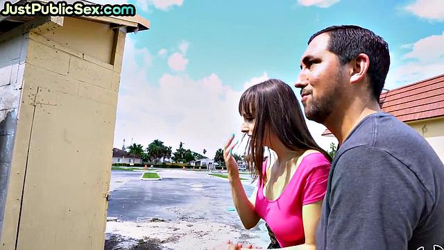 Bigtitted MILF hard doggysmashed outdoors