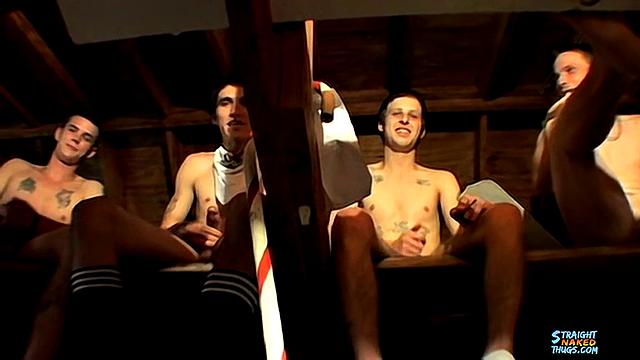 Six Guy Group Jerk Off! - Billy da Kidd, Cain, Cherokee, Duke, ET, Hollywood