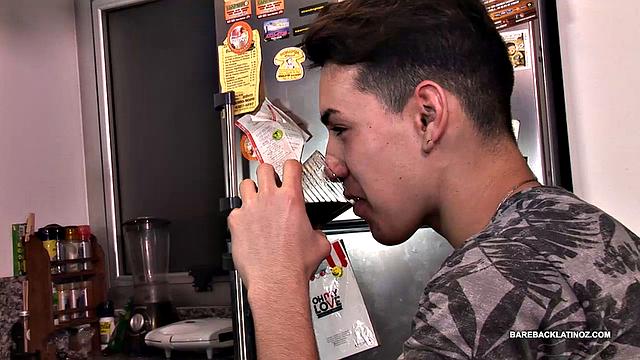 Twinks Evan and Kaleb are hanging out in the kitchen and it becomes obvious they have no interest in cooking. Small talk turns to kissing, as the boys strip out of their clothes.