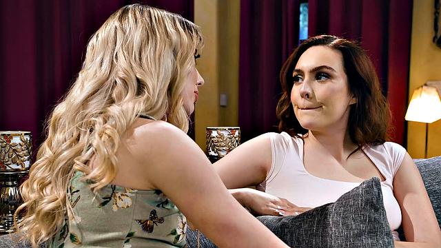 Petite Blonde Haley Reed Has Passionate Sex With Girlfriend's Stepsister Freya Parker