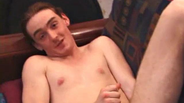 Straight boy Wes sits on the sofa watching a porn video with gay boy Matthew when the two horny guys decide to trade blowjobs. Wes lays on his back and lets Matthew fuck his face. Then Wes lubes up his hole and fingers himself.