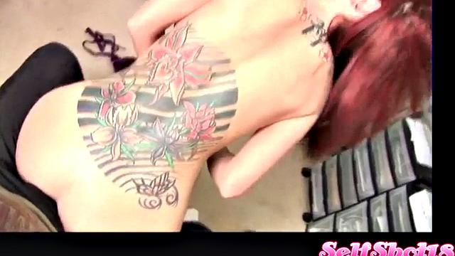 A kinky teen tease and pleasure with her nipples and pierced pussy in tight panties