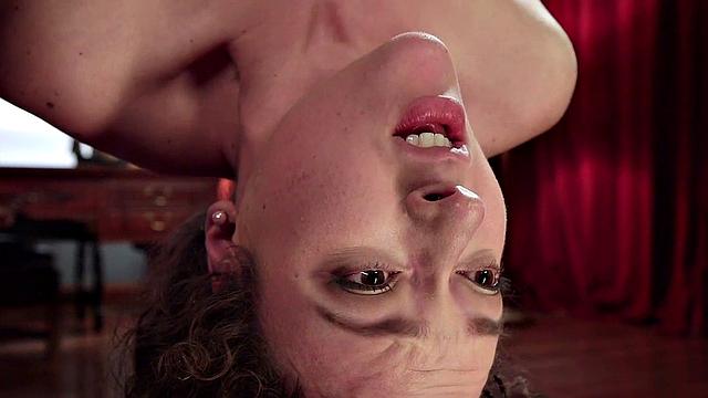 Lezdom MILF whips and toys her in suspension bondage