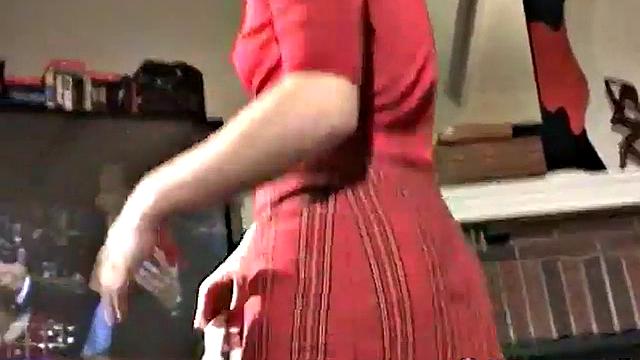 Horny teasing teen strips off and shows her ass