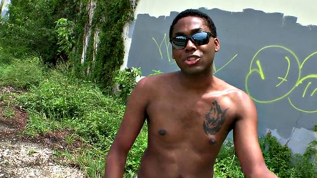 Real ebony picked up outdoor and analfucked by BWC