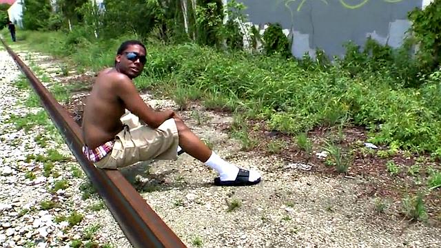 Real ebony picked up outdoor and analfucked by BWC