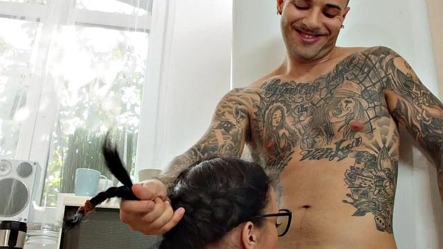 Euro art student facefucks and rides after class