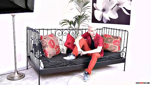 Young British Twink Titus Snow Strips and Shows Off