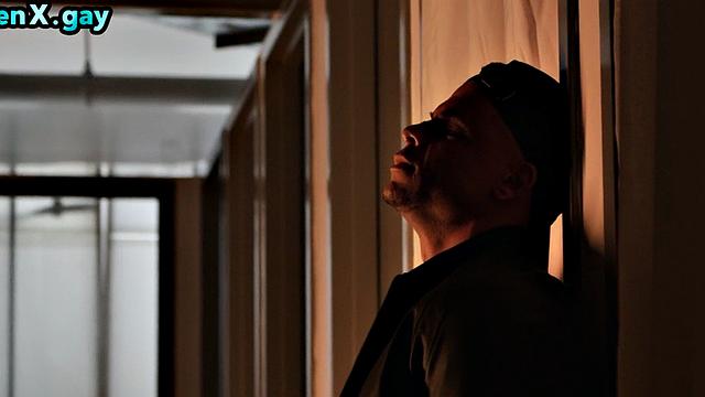 Manly stud bareback fucks bottom in boots outdoors