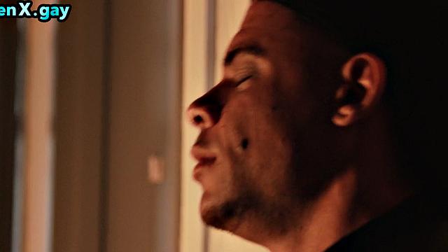 Manly stud bareback fucks bottom in boots outdoors