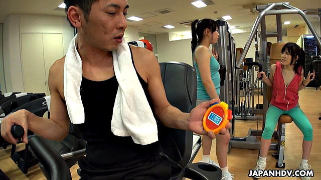Tomomi Nakama fucked hard at the gym by a time watch