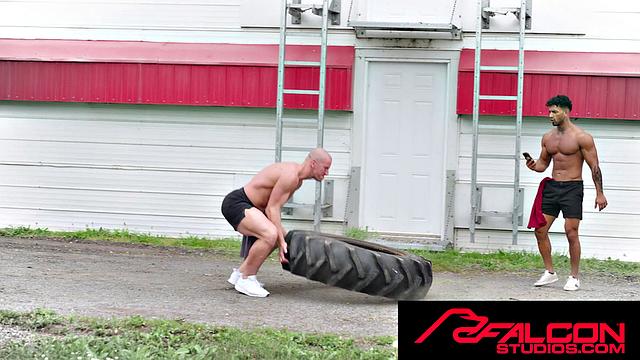 FalconStudios - Hot Jock Takes Tractor Tire Challenge And Fucks Tight Ass