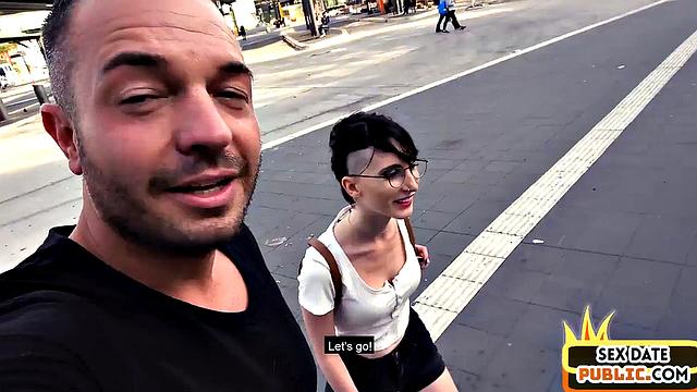 German amateur public lady fucked outdoors in car on sex date