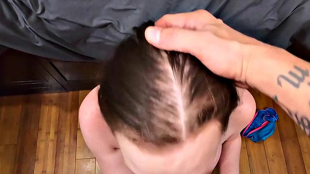 Steamy POV titjob with a brown-haired teen with tattoos