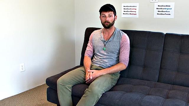 Amateur jock toys ass and jerks cock on casting