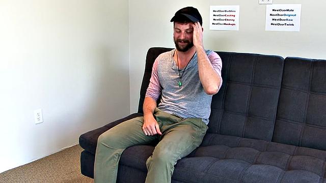 Amateur jock toys ass and jerks cock on casting