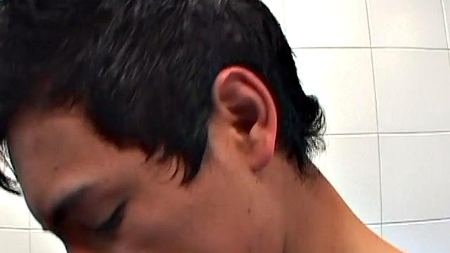 Latin twink fucks perverted stud in asshole in bathroom