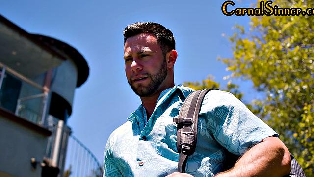 Big-titted babe riding lover's cock outdoors in hot affair