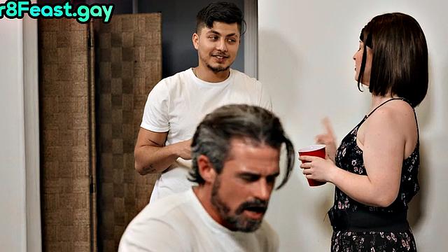 Str8 jock barebacked in threesome by twink and daddy