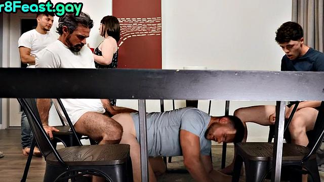 Str8 jock barebacked in threesome by twink and daddy