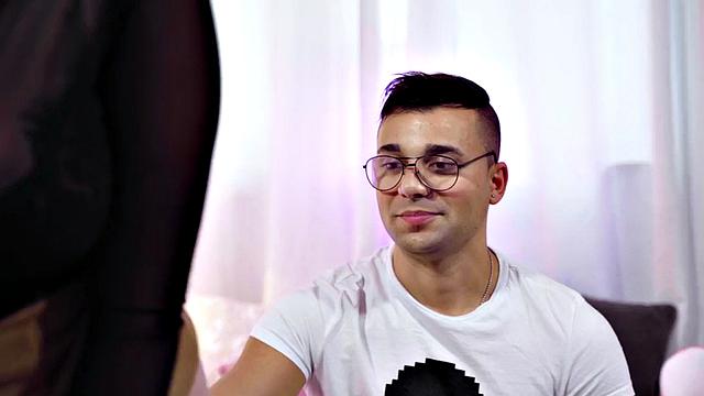 Big-titted MILFs suck cock and get pussynailed in threesome