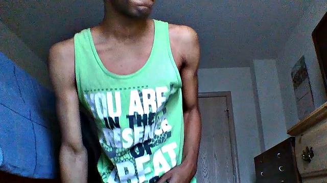 Black Amateur Twink Stroking His Dick