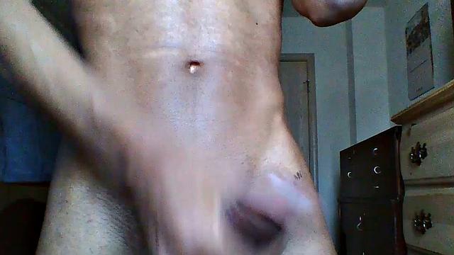 Black Amateur Twink Stroking His Dick