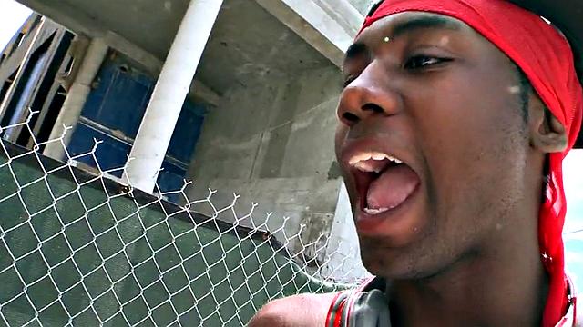 Black thug pulled and public fucked outdoor by white top