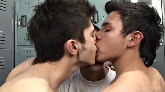 We are treated to a ring side seat, as horny Latinos Aaron, Amado and Antonio get naked and jump into a bareback threesome. The boys get warmed up with oral action, before cock finds willing ass and the raw fuck fest gets under way.