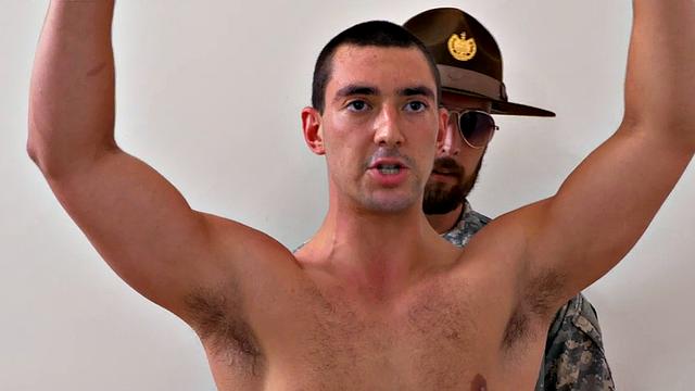 Army bottom bareback in locker room on demand